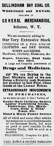 Bellingham Bay Coal Co. newspaper ad.