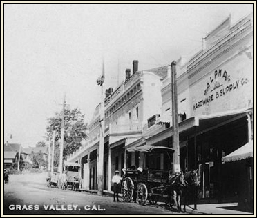 Early Postcard Downtown Grass Valley, CA