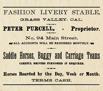 1886 Fashion Livery Stable ad