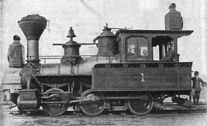 Black Diamond Coal Mining Railroad's locomotive ''D. O. Mills,'' circa 1897.