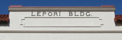 Stucco letters after restoration