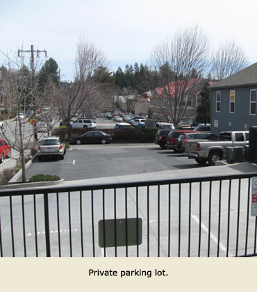 Parking lot for customers of tenants.