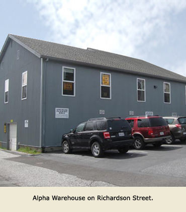 Outside view of Alpha Warehouse, Grass Valley, CA, where storage space is for lease.