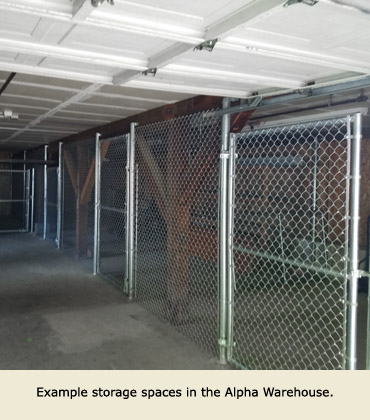 Example storage space for rent, Grass Valley, CA.