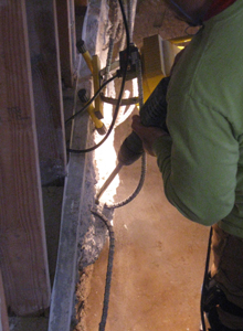 Trimming old concrete.