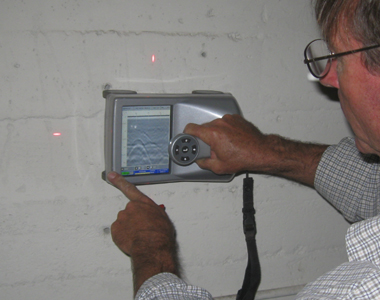 Ground Penetrating Radar Scanner being used during an In-Situ Reinforcement Survey.