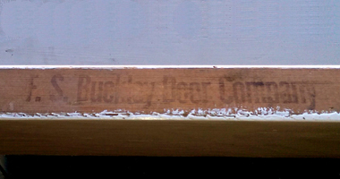 Manufacturer's stamp of the F. S. Buckley Door Company.
