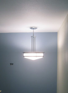 Streamline Moderne style light in the main stairwell.