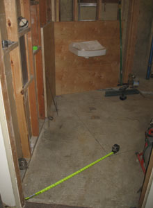 A mock-up of the sink area to test compliance with the ADA.