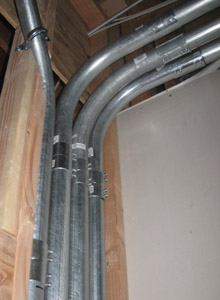 New electrical conduit pipes.