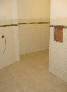 Completed tile work.
