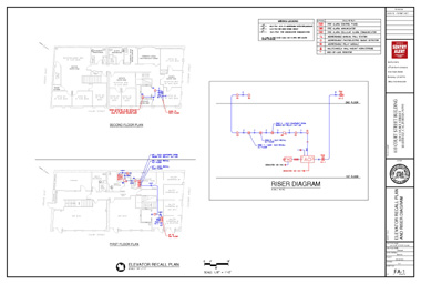 Plans for the elevator fire alarm.