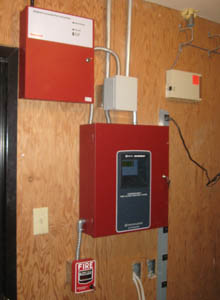 Main components of the elevator recall system.