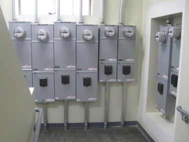 Electric meters for the individual suites and the common areas, as installed by Pacific Gas & Electric Company.