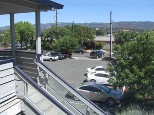 Parking lot behind the offices at 101 North State Street, Ukiah, CA. View of parking lot from office for Lease, Ukiah, CA